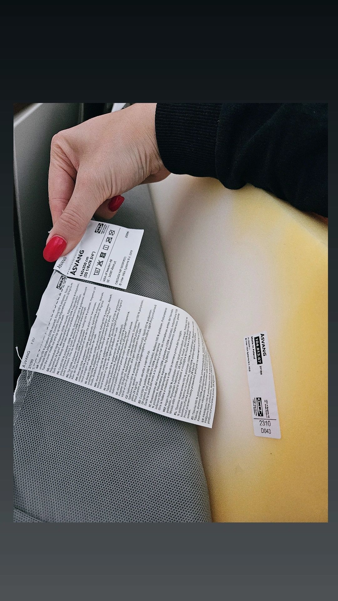 Stan idelany! IKEA ASVANG Materac piankowy twardy biały 140x200
St