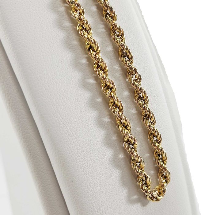 ZB230 Śliczna solidna złota bransoletka 375 splot kordel 19 cm