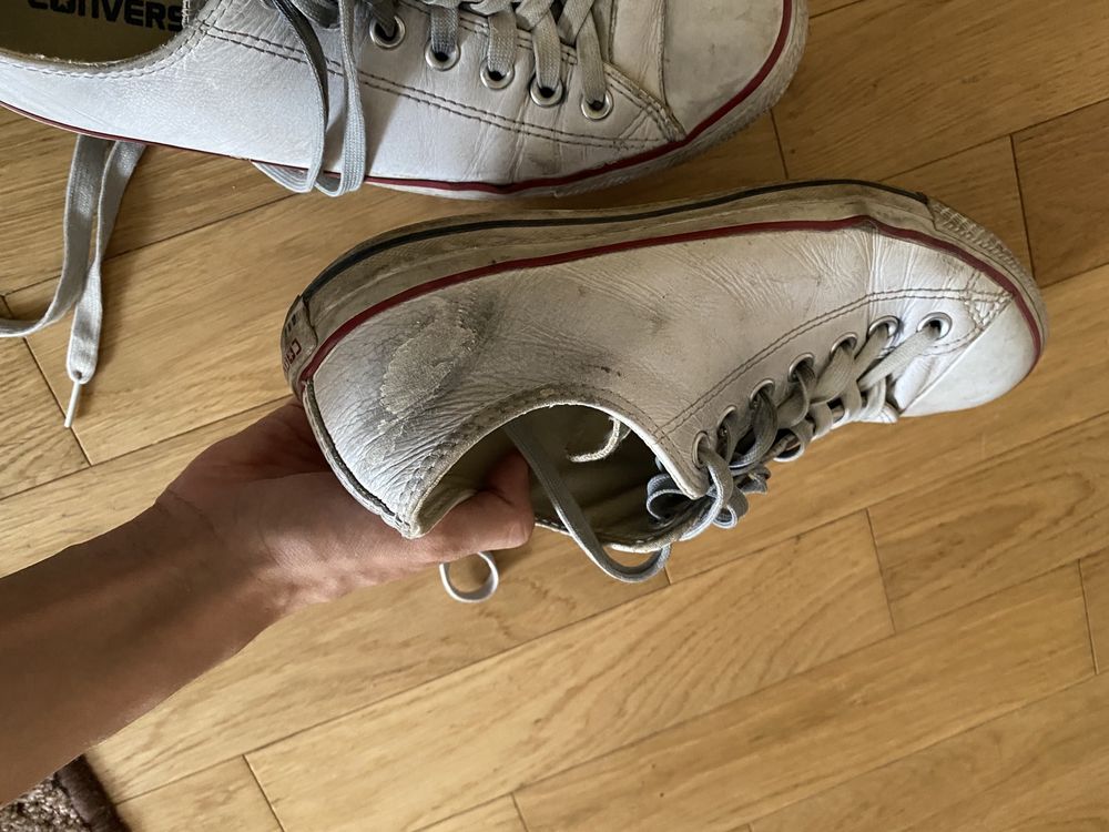 Białe skórzane conversy converse 42