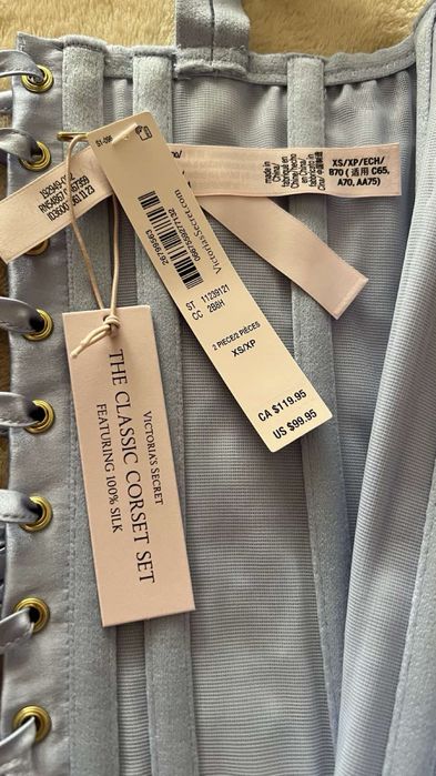 Шолковый корсетный комплект Оригинал!!!  Victoria`s Secret