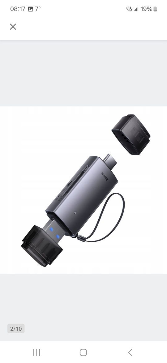 Czytnik kart pamięci Baseus microSD SD TF USB 3.0 USB-C TYP-C