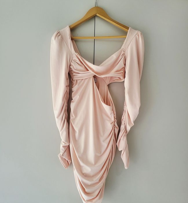 Oh Polly Rozm S Sexy Sukienka z Wycięciami Pudrowy Roz