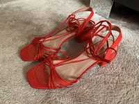 Czerwone sandały sandałki buty na obcasie DeeZee 40