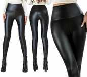 S-5XL EKO SKÓRA Spodnie legginsy skajki CZARNE TU KUPUJESZ M/L