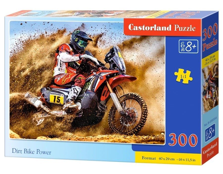 CASTORLAND Puzzle 300 elementów Dirt Bike Power - Motocyklista 8+