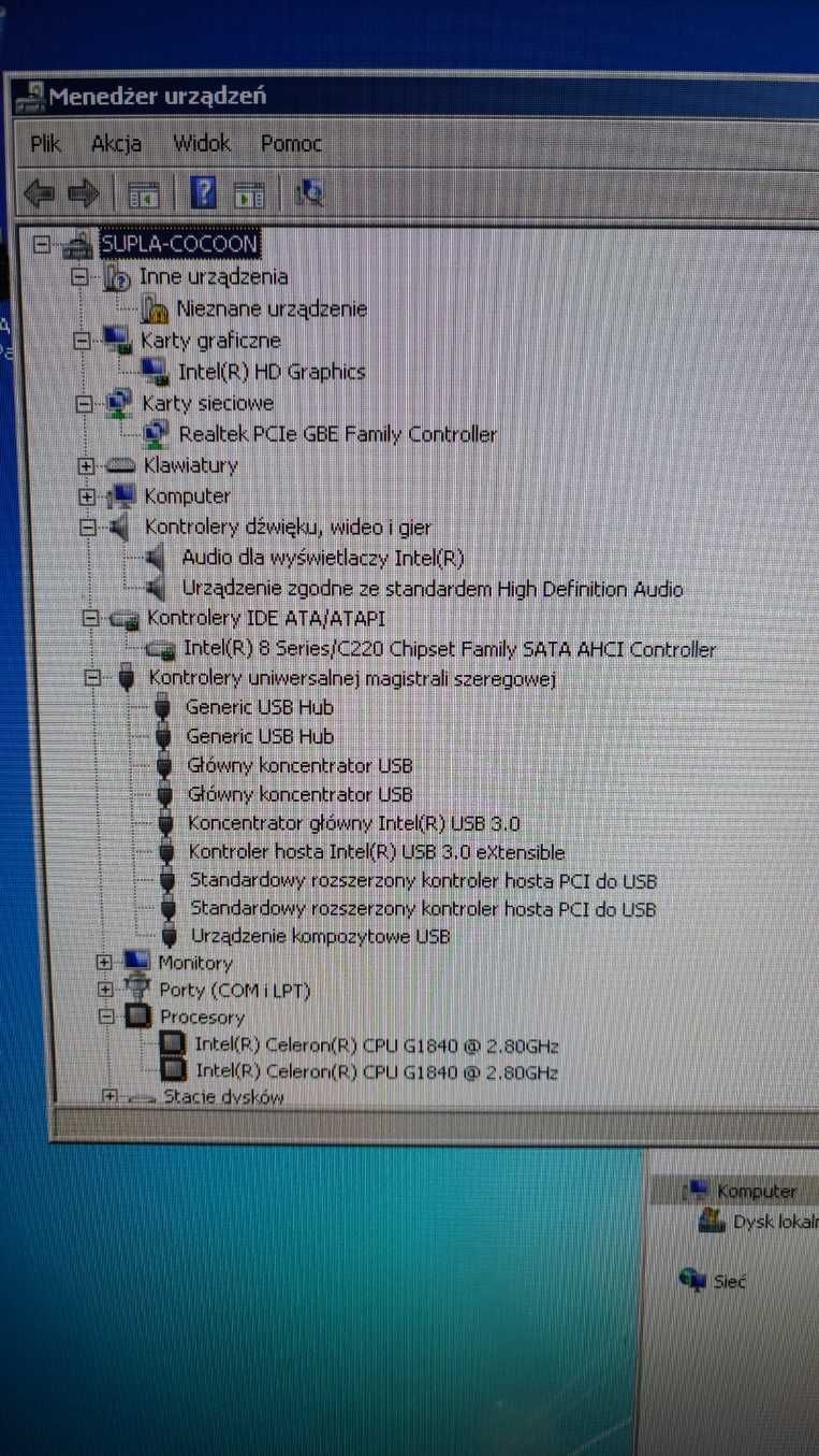 Komputer 6GB RAM, Celeron G1840, SSD 128GB, Windows 7 Pro, Smart Home