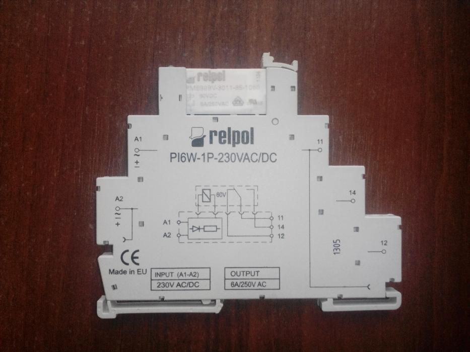 Реле інтерфейсне Relpol PI6W 230V. Нові.