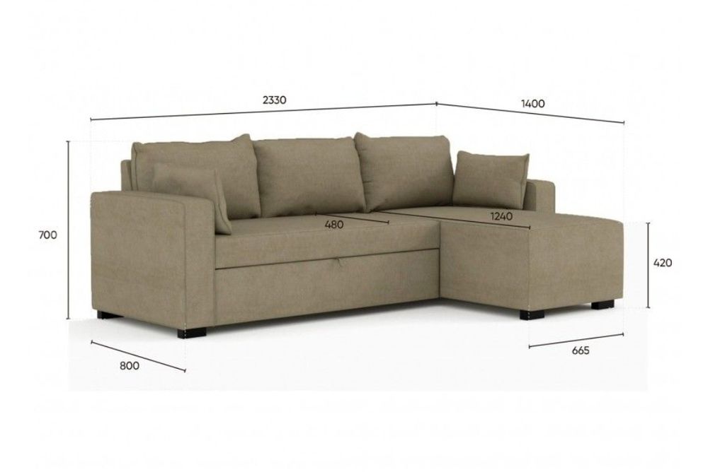 Sofá cama com chaise long