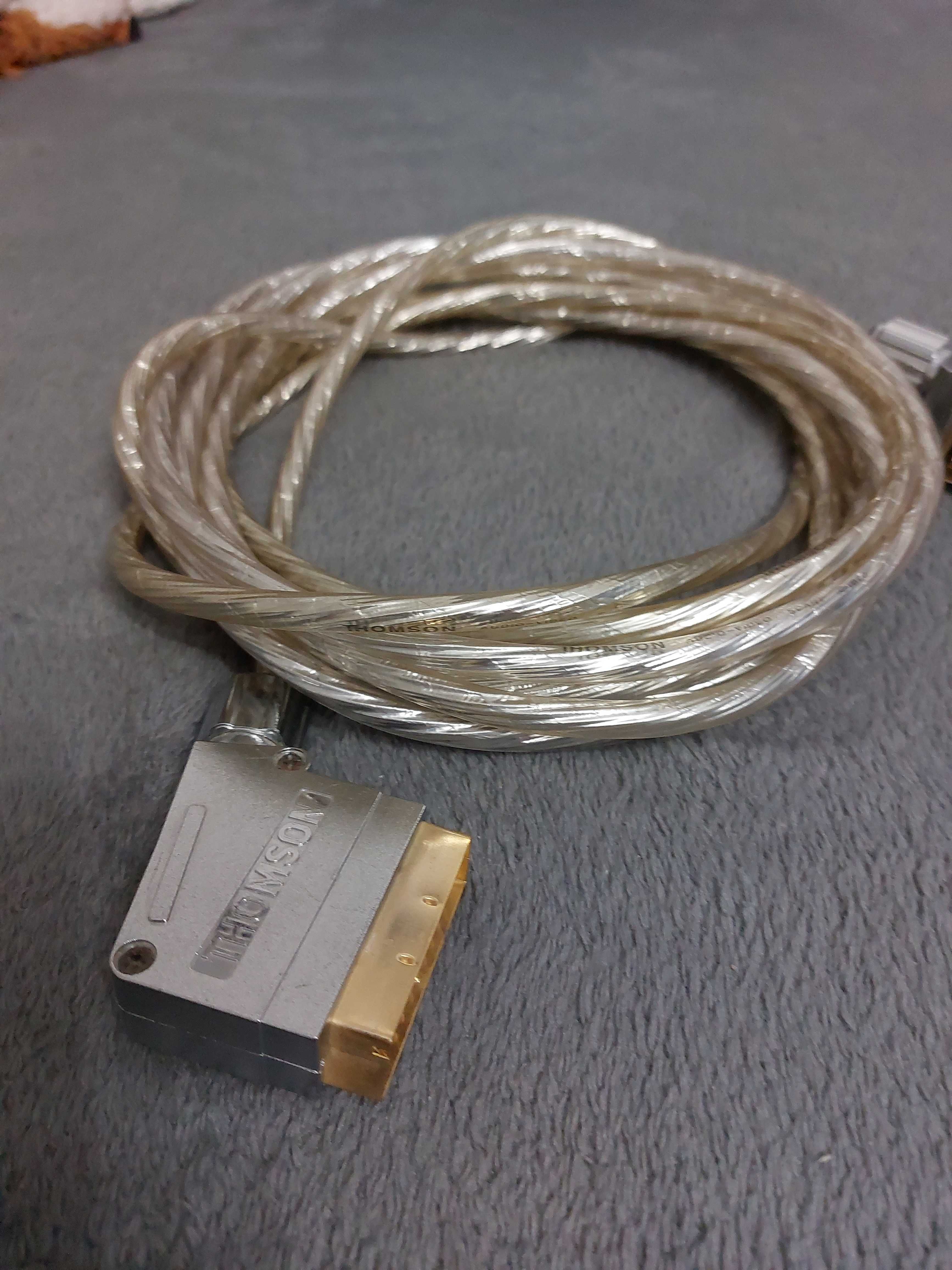 Przewody audio video EORO kabel pozłacany gruby w oplocie DŁUGI 3M