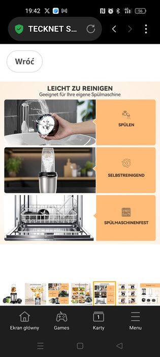 TECKNET Smoothie Maker, mikser stojący