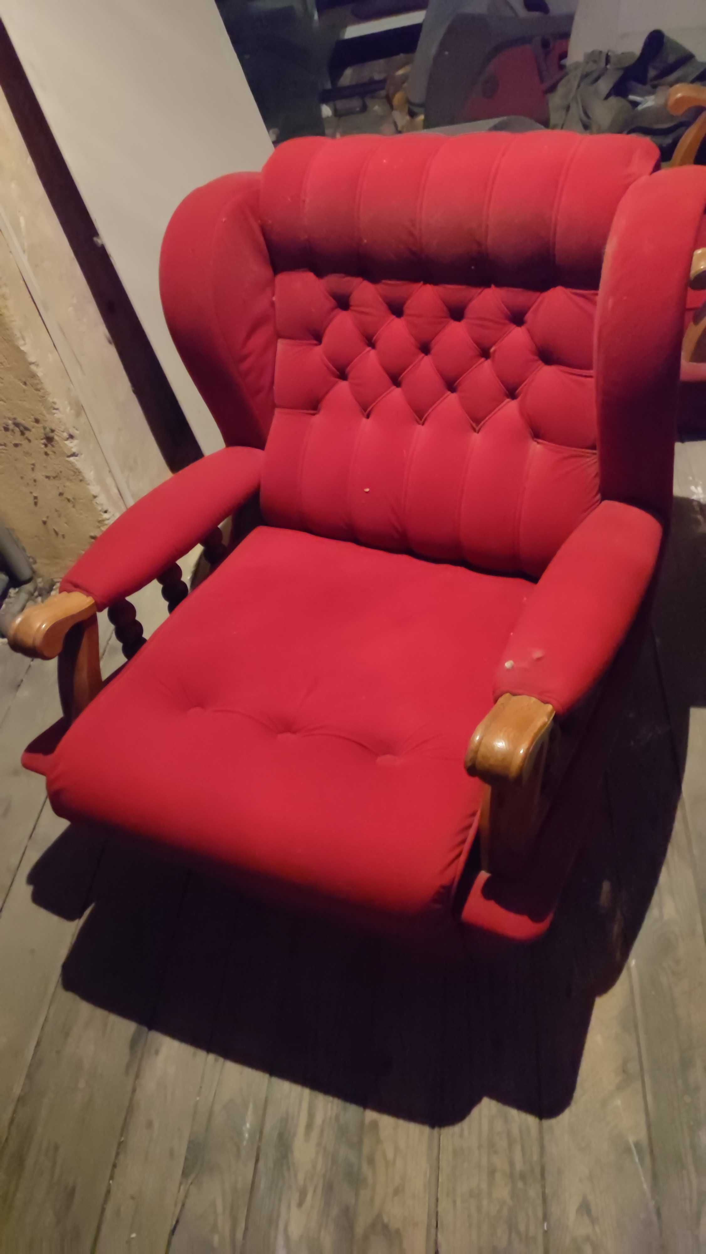Stare czerwone stylowe fotele cena za dwa!!