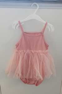 Sinsay sukienka z body spódnica tiulowa różowa pudrowa tutu baletnica