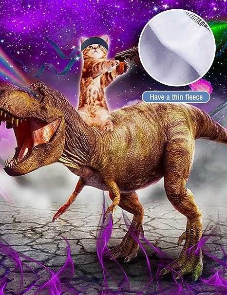 Kolorowa bluza z kapturem 3D GALAXY GUN CAT r. XL