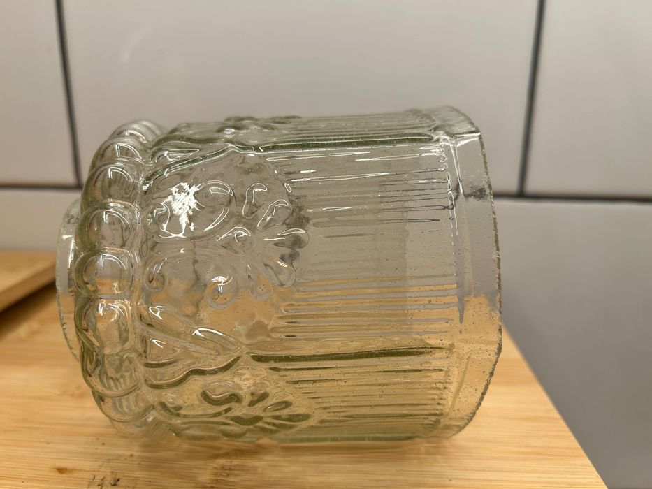 Unikatowy zdobiony klosz ze szkła do lampy Vintage PRL Retro NOWY