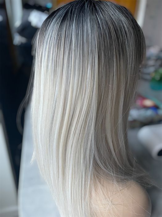 Peruka wlosy z odrostem blond piekny odcień