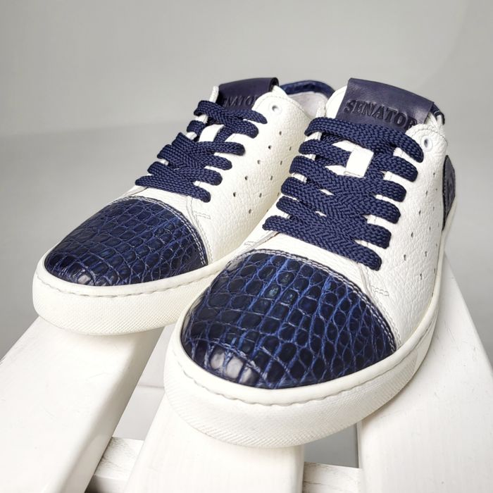 Літні чоловічі кеди зі шкіри натурального крокодилу