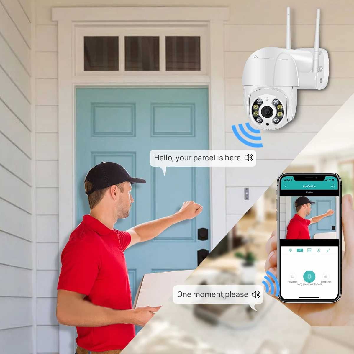 Камера 5MP Wi-Fi IP відеоспостереження PTZ з нічним баченням + ICSee