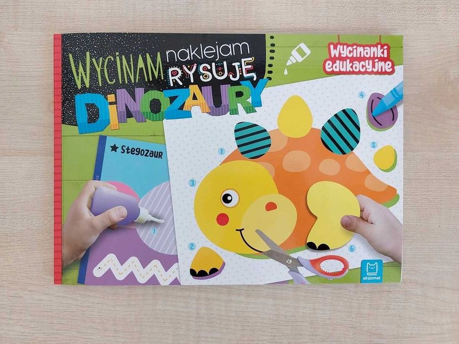 Książeczka Dinozaury Wycinam Naklejam Rysuję wycinanki edukacyjne