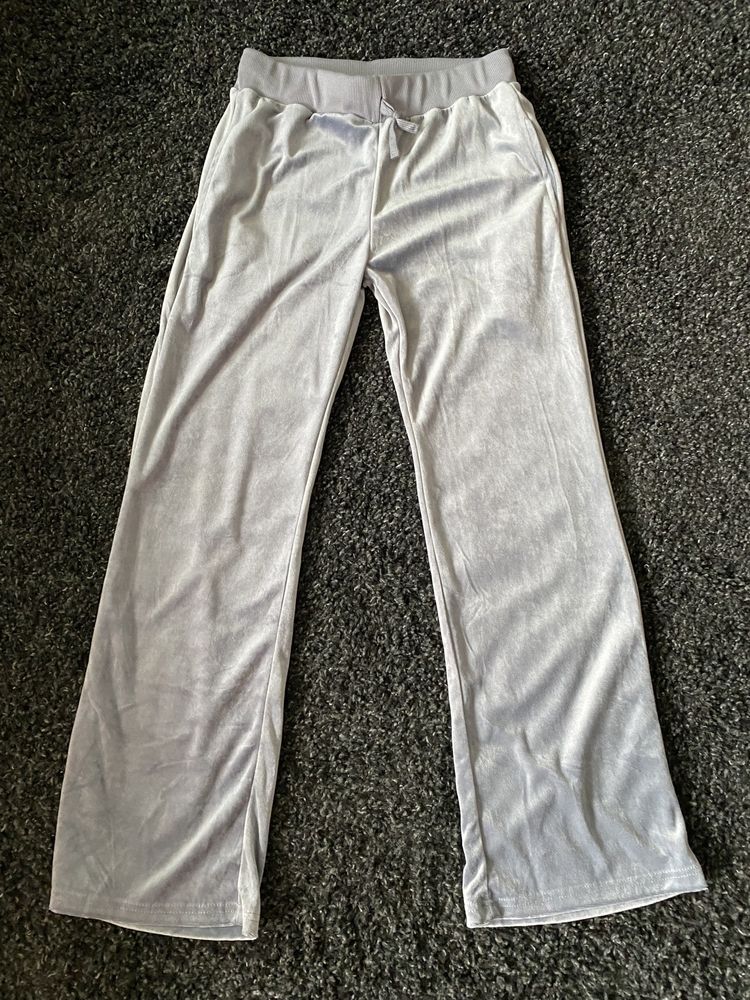 Szare aksamitne spodnie dresowe/ dresy  XL