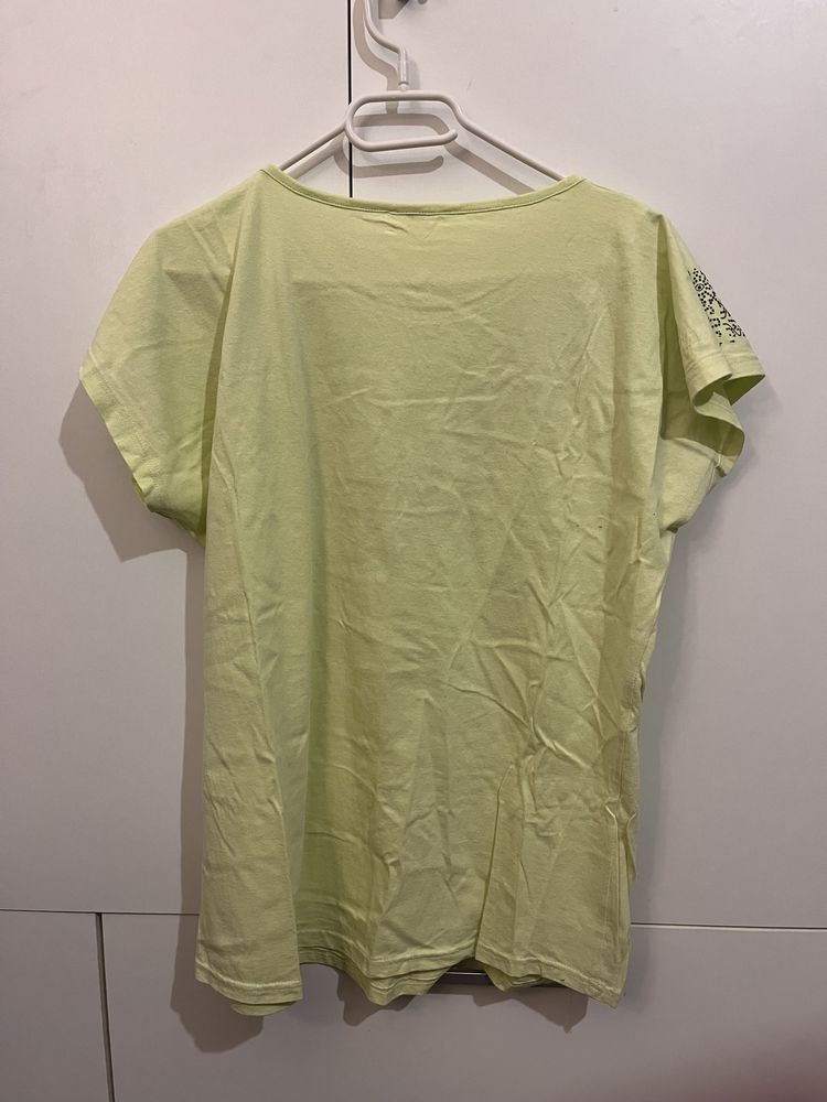 Zielona koszulka z wzorem 100% bawelna
