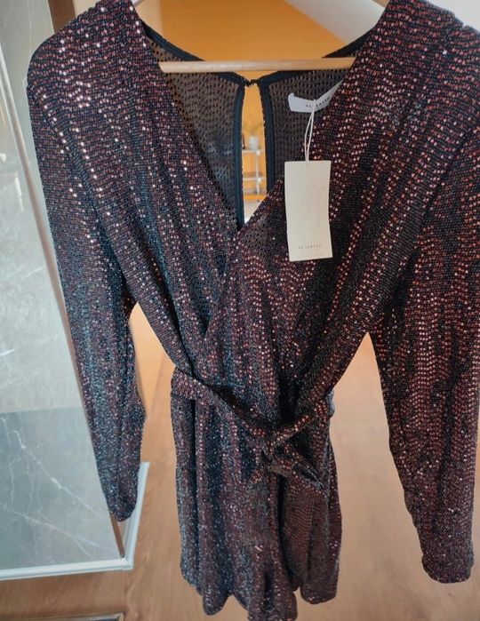 Kombinezon cekiny z paskiem Nowy z metką Andrzejki bal sylwester S M R