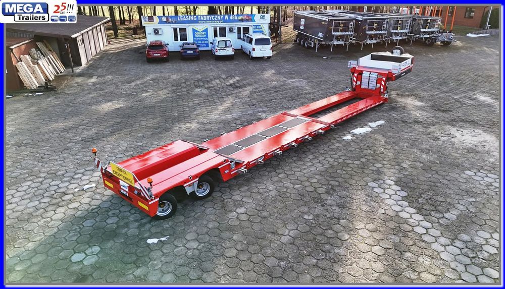 Mega Hydrauliczna Łabędzia Szyja, pokład 650 + 575 cm rozciągu, 2 osie, DMC 46 Ton !  TIEFBET 2 osie, odpinany balkon, pod kombajny, harvestery, budowlane!