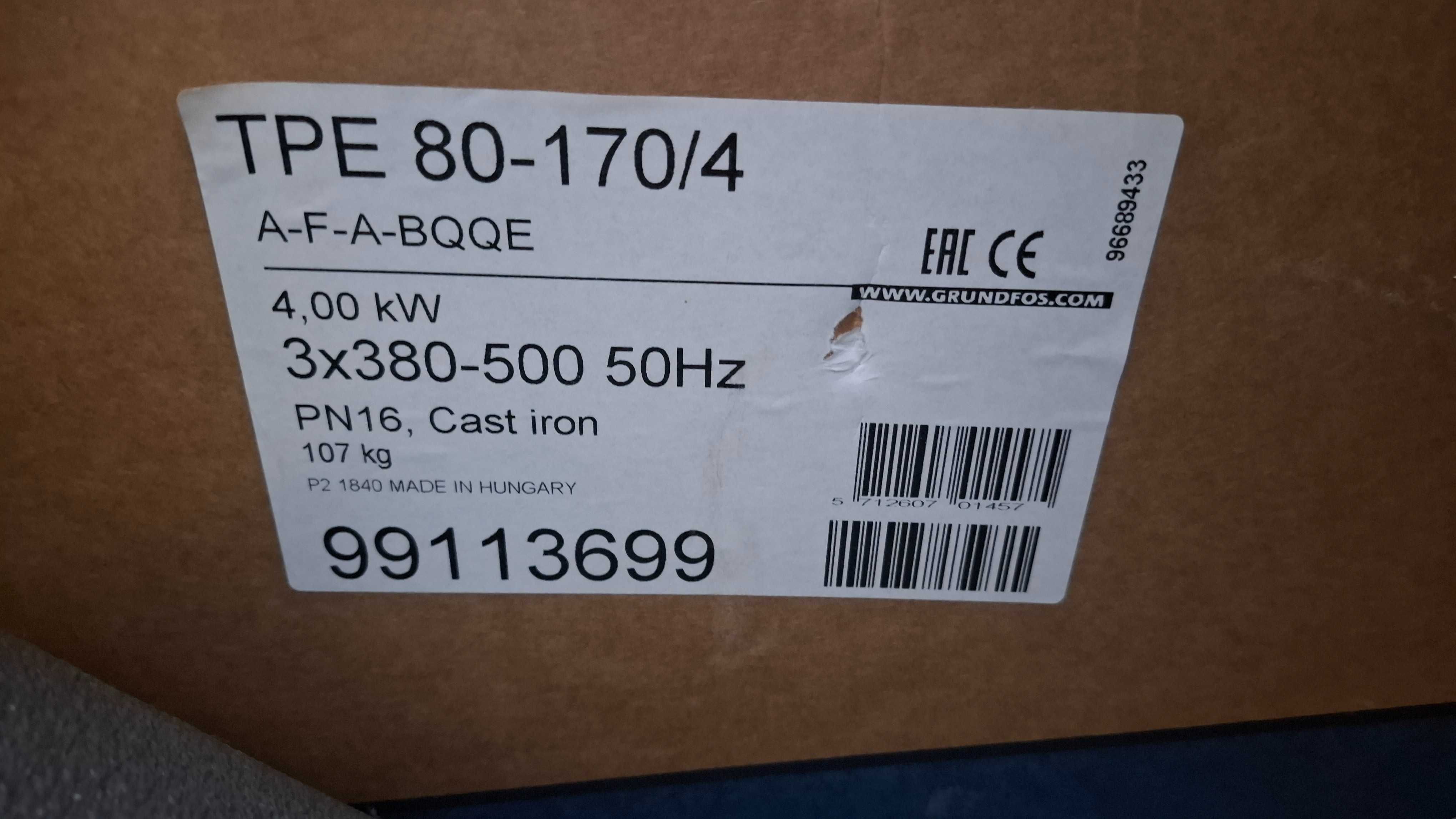 Pompa Grundfos TPE 80-170/4 A-F-A-BQQE