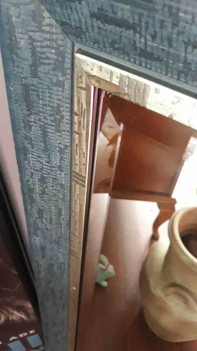 Lustro drewniana rama faza fazowane duże