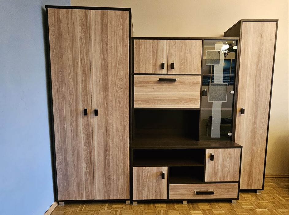 Meble pokojowe: szafa, witrynka i biurko