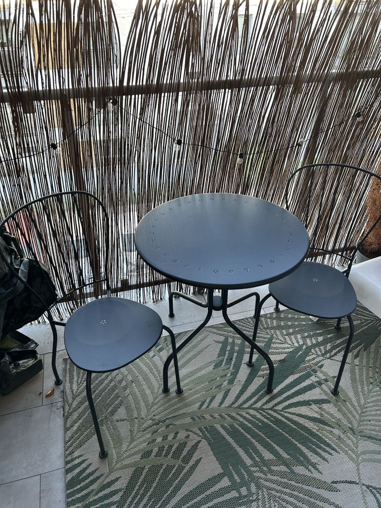 Stół ogrodowy/balkonowy LÄCKÖ + 2 krzesła