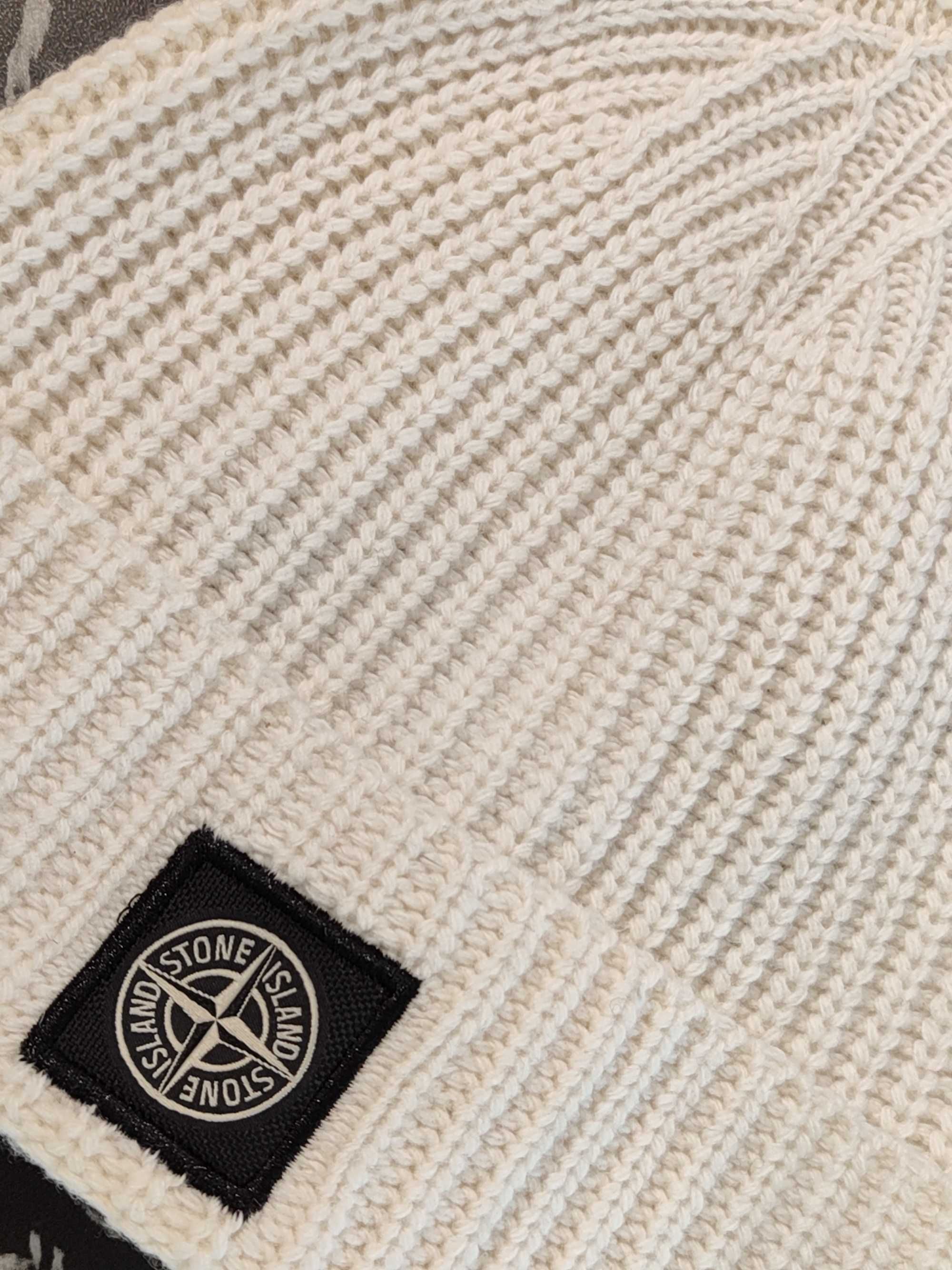 Шапка Stone Island N10B5 Wool-Knit Beanie Hat White SI0112-WT