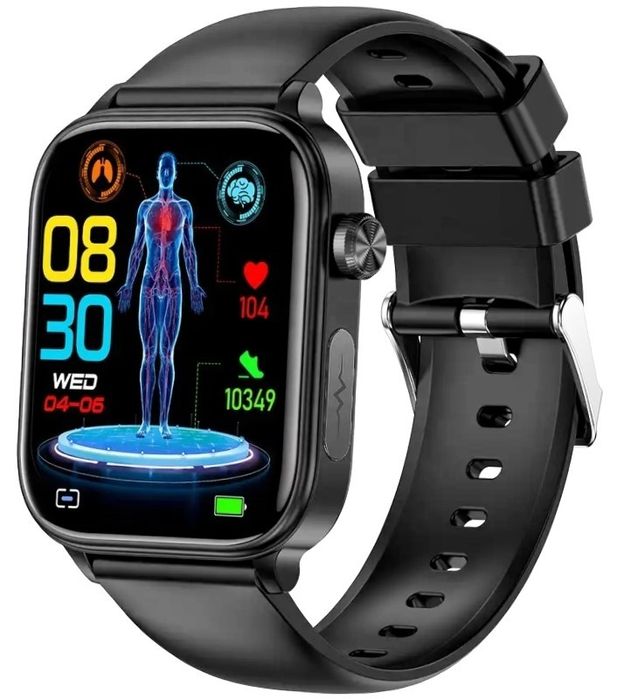 smartwatch męski rubicon rncf33 black + pasek granatowy