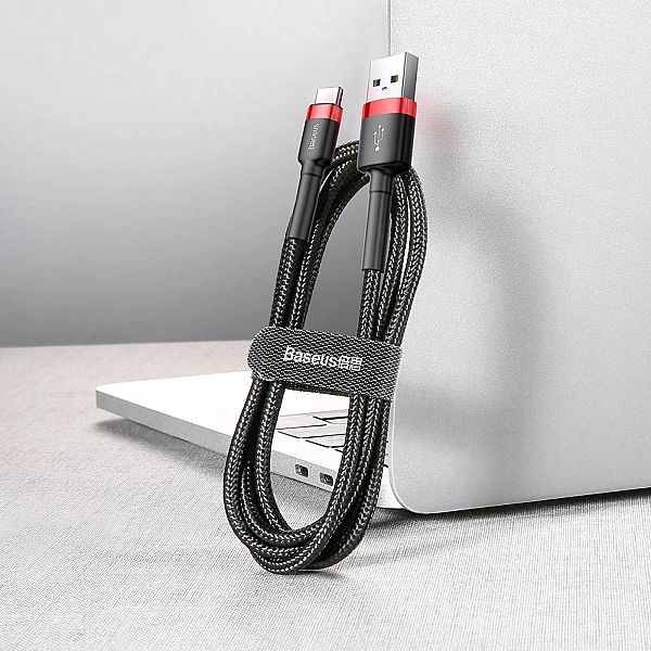Kabel Baseus Cafule USB-A / USB-C QC 3.0/3A 0.5 m - czarno-czerwony