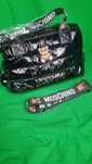 Duża shoperka sliska Torba maly mis Moschino na ramie pikowana Premium