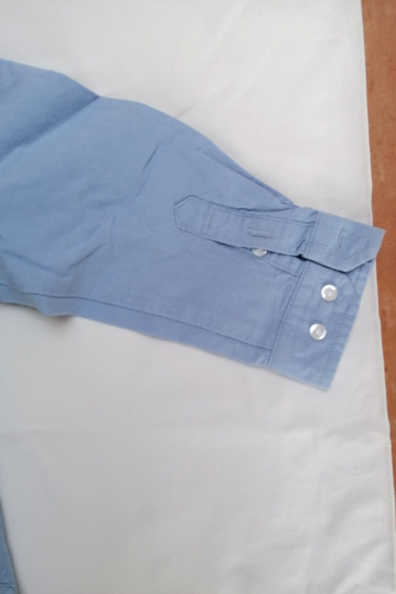 Camisa Azul de Manga Comprida de Bebé