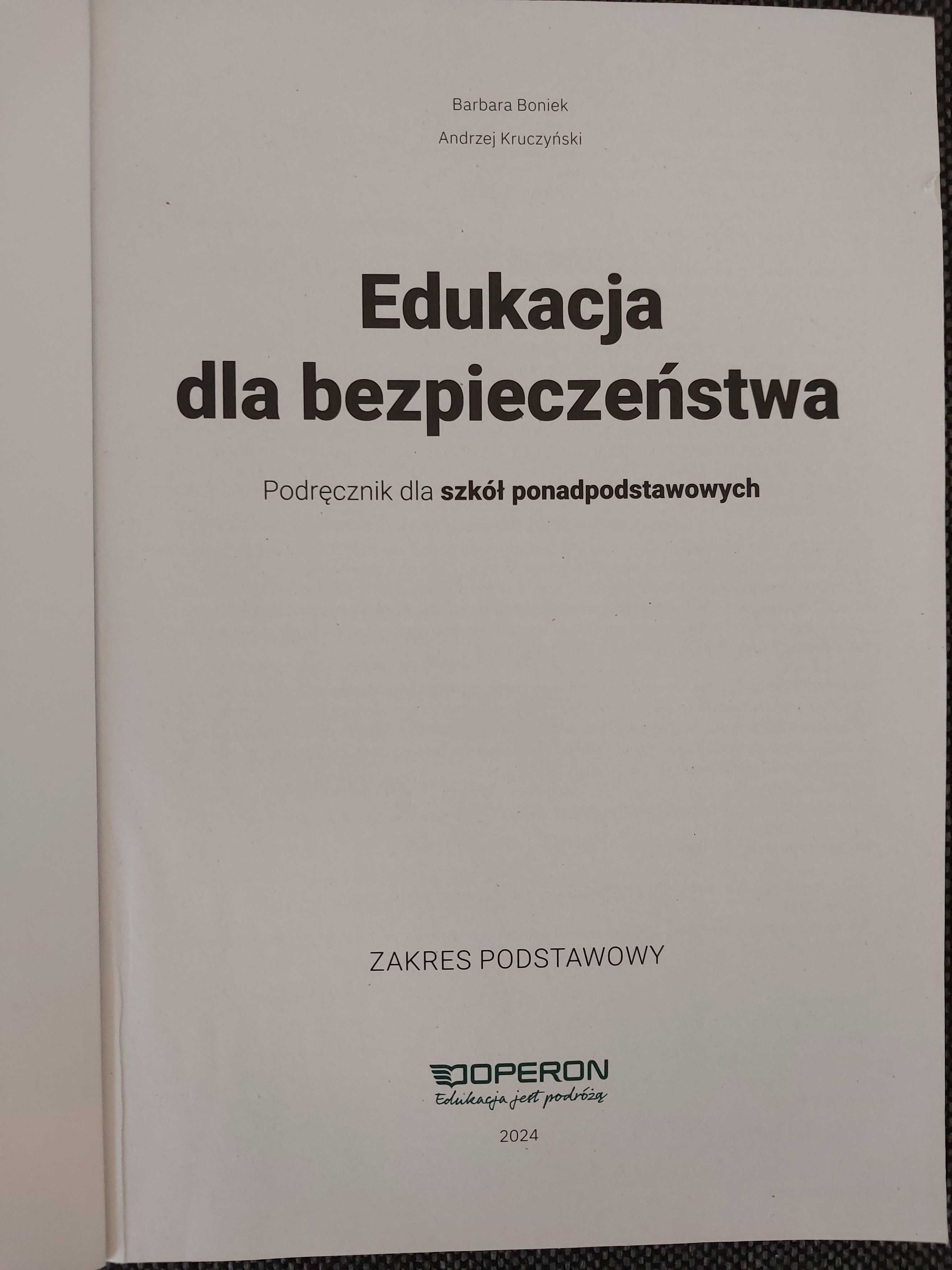 Edukacja dla bezpieczeństwa klasa 1 liceum technikum