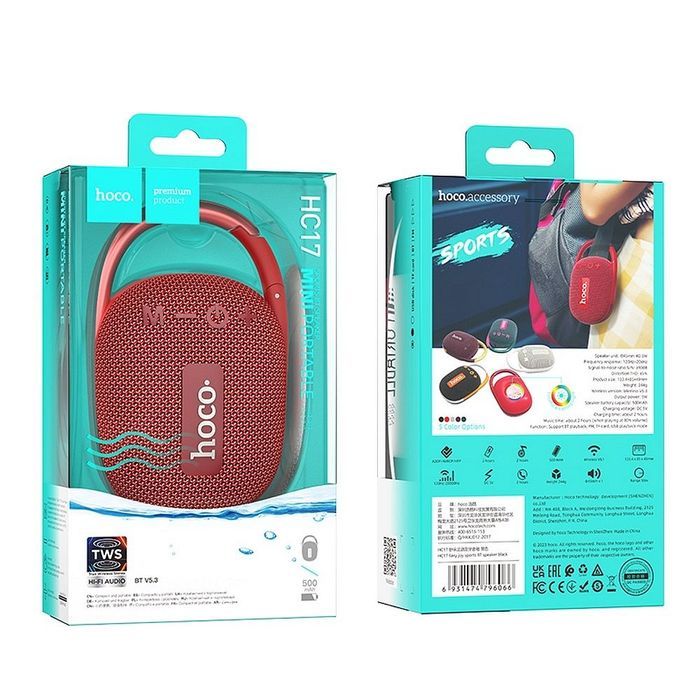 Głośnik bluetooth 5W 2h Hoco HC17 czerwony