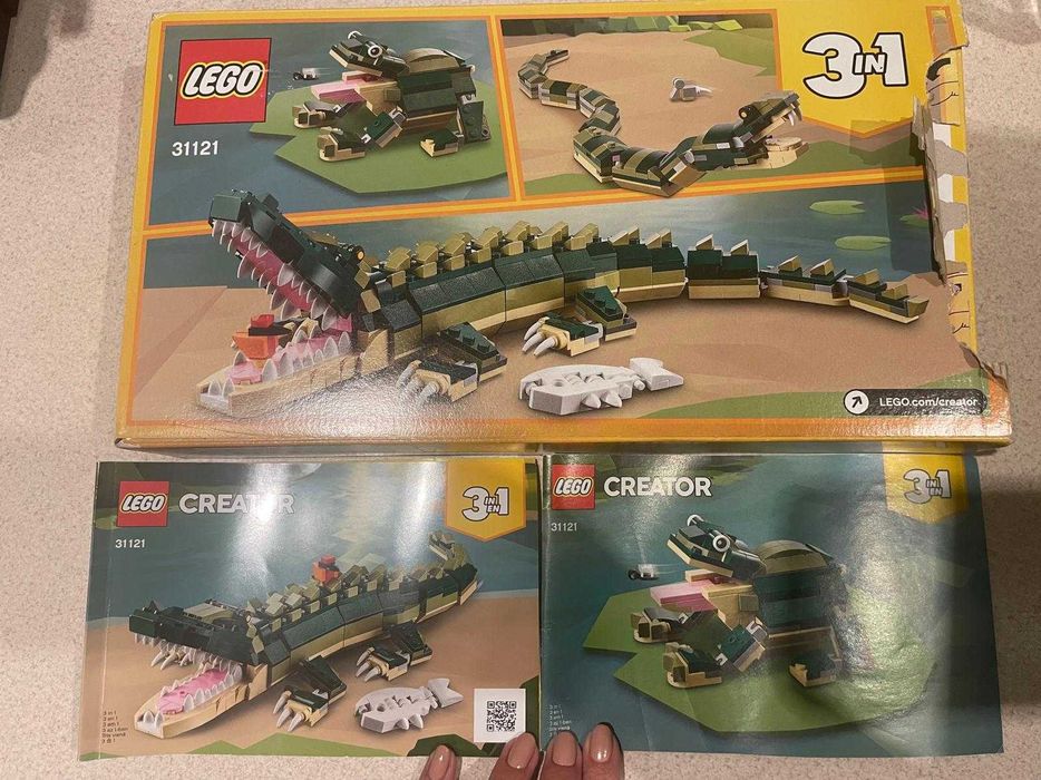 Lego Creator 3w1 zwierzęta, krokodyl, duży zestaw 31121