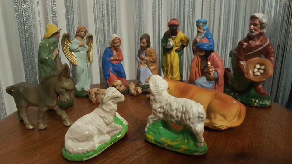 Szopka stare gipsowe figurki do szopki