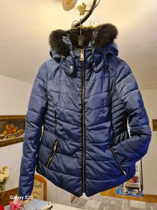 Kurtka damska marki włoskiej FLY pikowana kolor ciemnoniebieski