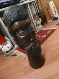 Afrykańska rzeźba popiersie stara duża ozdoba figura