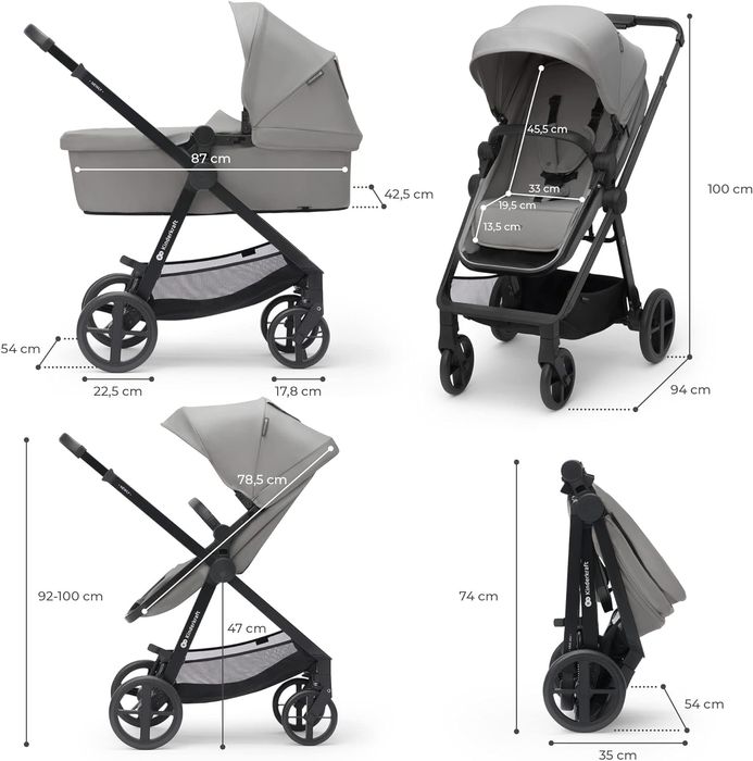 Wózek Wielofunkcyjny 3W1 Kinderkraft Newly Szary