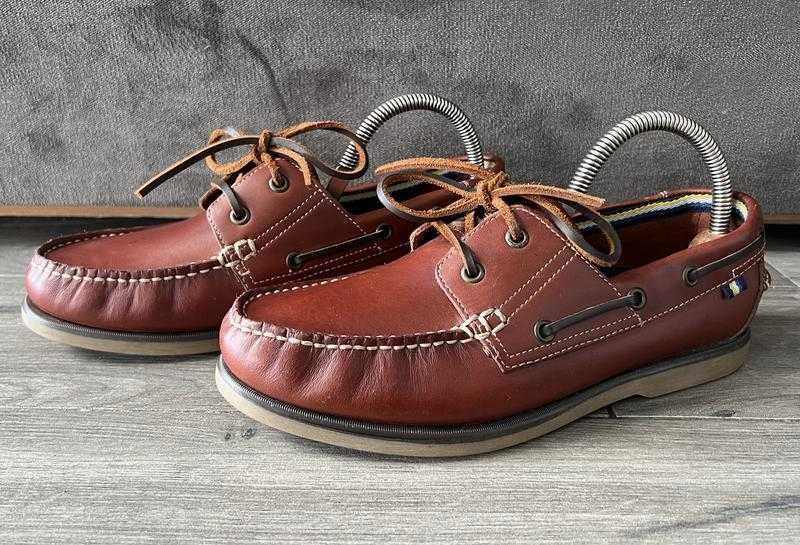 MARKS&SPENCER 41 Шкіряні Топсайдери Коричневі Чоловічі Мокасини Мужски