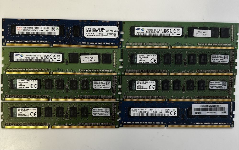 Память DDR3 4gb Udimm pc3-10600e/12800e/14900e ecc (для пк,серверов)