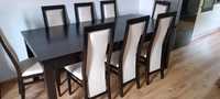 Stół rozkładany 100/200 + 8 krzeseł