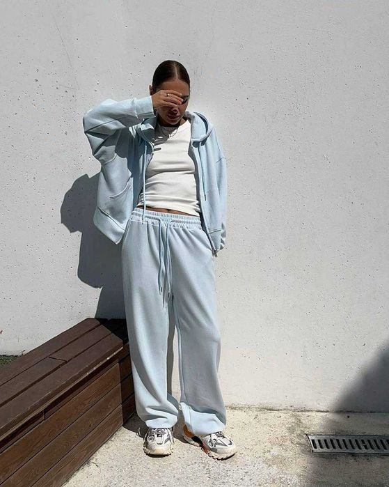 Спортивний костюм жіночий штани НА ЗАТЯЖКАХ і зіп кофта худі на змійці