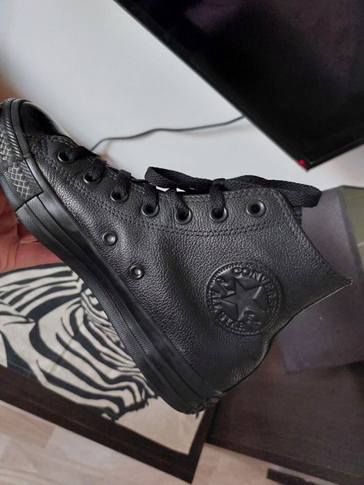 Trampki buty Converse wysokie skórzane czarne rozmiar 37