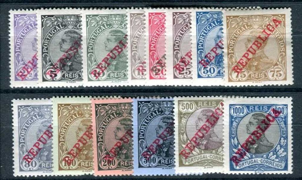Selos Portugal 1910- D. Manuel  "República" completo NOVO c/ charneira