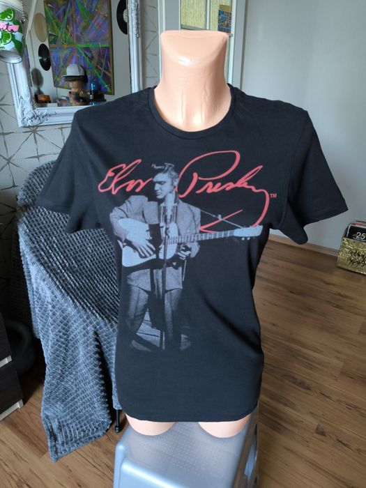 Elvis Presley t-shirt damski z nadrukiem S czarny