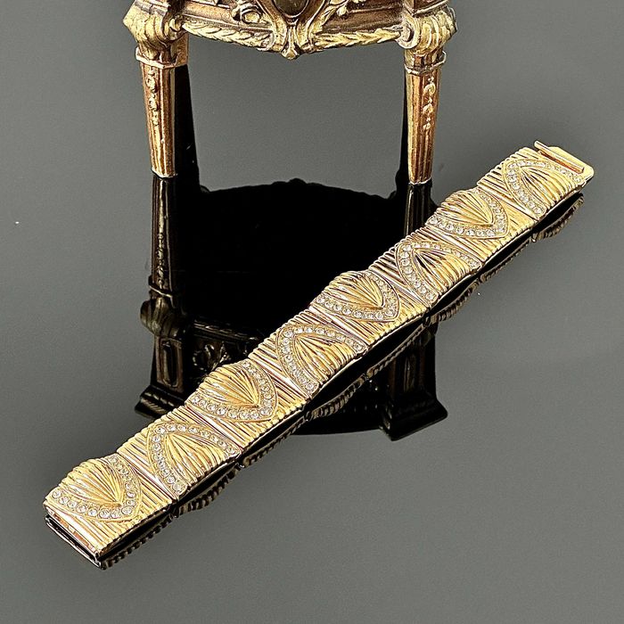 Złota bransoletka oryginalna Swarovskiego z ok. 1980 roku